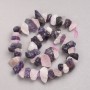 Nugget-Perlen aus Rosenquarz und Amethyst, auf Faden, unregelmäßige Form, Durchmesser ca. 12×20 mm, Länge ca. 42 cm