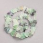 Fluorit-Nugget-Perlen, unbearbeitet, auf Schnur, Durchmesser 10 x 15 mm, Länge ca. 42 cm