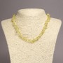 Kette aus rosa-getönten Quarz-Chips, Durchmesser 6–8 mm, Länge ca. 45 cm, mit Verlängerungskette