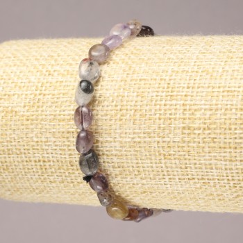 Elastikarmband aus natürlichem Amethyst, facettierte Perlen, Durchmesser 7×5 mm