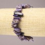 Elastisches Armband aus natürlichem Charoit-Chips, nadelförmige Stücke, Durchmesser 15 × 3 mm+
