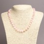 Kette aus getöntem Rosenquarz, glatte Perle, Durchmesser ca. 8 mm, Länge ca. 45 cm