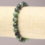 Elastisches Armband aus Zoisit-Naturstein, glatte Kugeln, Durchmesser ca. 8 mm