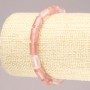 Gummiband-Armband aus Naturstein Chalzedon, glatte Zylinderperlen, Durchmesser 10×6 mm+