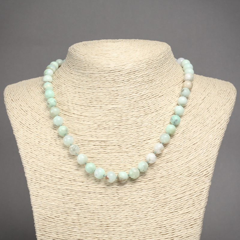 Kette aus Larimar – glatte Kugeln 8 mm