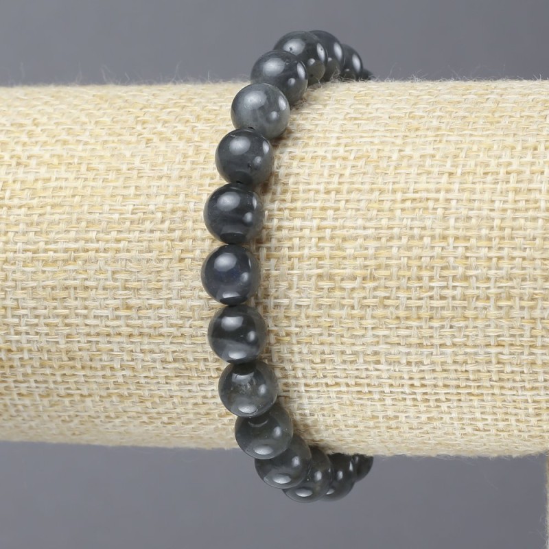 Labradorit-Armband, glatte Kugeln, Durchmesser ca. 8 mm
