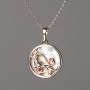 Xuping-Kette mit 18K-Vergoldung, Anhänger aus Perlmutt mit roter Emaille, ca. 15 mm, Dicke ca. 0,5 mm, Länge 48 cm