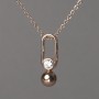 Kette Xuping mit 18K-Vergoldung und Anhänger mit weißem Strassstein 23 × 7 mm, Dicke 1,6 mm, Länge 45–50 cm