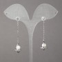 Xuping Ohrringe – rhodiumbeschichtete mit weißen Strasssteinen und Perlen 15 × 11 mm, Länge 50 mm, Dicke 1,1 mm