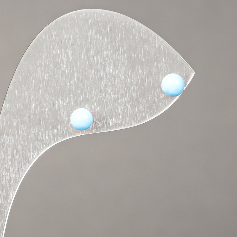 Kugel-Ohrstecker Xuping 18K Vergoldung mit blauer Perle 4 mm +