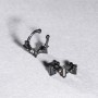 Clip-Ohrring Xuping mit schwarzem Rhodium und schwarzen Strasssteinen und schwarzen Kristallen 5x12 mm +