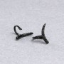 Ohrclip Xuping, schwarzer Rhodium, mit schwarzen Strasssteinen, 10 × 12 mm +