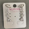 Ohrstecker Xuping Rhodium mit weißen Kristallen in Herzform 32 × 10 mm +