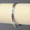 Xuping Rhodium-Armband mit bunten Kristallen, Dicke 5 mm, Durchmesser 63×54 cm