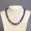 Violettes Achat-Halskette, Durchmesser ca. 12 mm, Länge ca. 45 cm