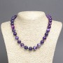 Violettes Achat-Halskette, Durchmesser ca. 12 mm, Länge ca. 45 cm