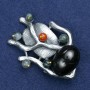 Ausverkauf! Brosche Ästchen mit Achat und assortierten Steinen, silberfarbenes Metall 61×42 mm +