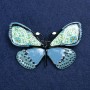 Ausverkauf! Schmetterling-Brosche silberfarben mit Emaille 70×40 mm +