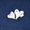 Sale! Herz-Brosche aus silbernem Metall und Kristallen 38×24 mm +