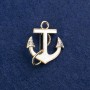 Ausverkauf! Brosche Anker aus goldfarbenem Metall, Perlmutt und Strasssteine 30×28 mm +
