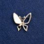 Sonderangebot! Schmetterlingsbrosche aus goldfarbenem Metall, Perlmutt und Strasssteinen, 27 mm +