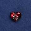 Reduziert! Herz-Brosche aus goldfarbenem Metall und Emaille, 20×18 mm +
