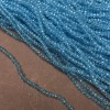 Perlen tschechischer Kristall auf Nylonschnur, himmelblau-transparent, facettierte Rondellen, Durchmesser 3 x 2,5 mm, Länge 36 cm ±