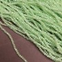 Perlen aus tschechischem Kristall auf Schnur – Grüner Tee, matte facettierte Rondell-Perlen, Durchmesser 3 × 2,5 mm, Länge 36 cm +