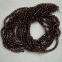 Perlen aus tschechischem Kristall auf Faden, braun-transparentes facettiertes Rondell, Durchmesser 3,5 × 3 mm, Länge 32 cm