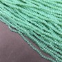 mintgrüne matte Rondellen aus tschechischem Kristall auf Faden, Durchmesser 3x2,5 mm, Länge 36-38 cm +