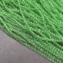 salatgrüne Perlen aus tschechischem Kristall – Rondellen auf Faden, Durchmesser 3,5 × 3 mm, Länge 36–38 cm, +