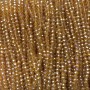 Perlen tschechischen Kristalls auf Faden – orange-pfirsichfarbene transparente facettierte Rondellen, Durchmesser 3,5 × 3 mm, Länge 36–38 cm