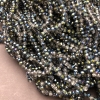 Perlen tschechischen Kristalls auf der Schnur – assortiert, grau-transparent, mit Beschichtung – facettierte Rondellen, Durchmesser 3,5 × 3 mm, Länge 36–38 cm +