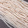 Perlen aus tschechischem Kristall auf Schnur, zarter Pfirsichton, matt, facettiertes Rondell, Durchmesser 3,5 × 3 mm, Länge 36–38 cm