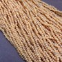 Perlen aus tschechischem Kristall auf Faden – pudrig matte facettierte Rondellperlen, Durchmesser 3,5×3 mm, Länge 36–38 cm
