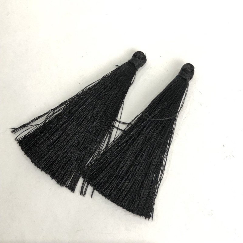 Schwarze Quasten, Länge 6 cm, Paar