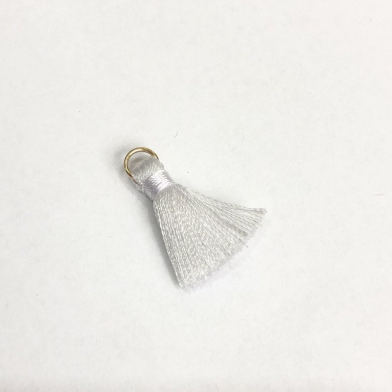 Rohling für Bastelarbeiten: Mini-Seidenquaste mit Ring, Länge 2 cm, Durchmesser 5 mm, Preis pro Stück