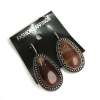 Sonderangebot: Ohrringe aus Karneol, Fassung 'Punkt-Kreuz', Stein Tropfenform 3 × 2 cm, Gesamtlänge 4 cm