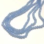 kornblumenblaue matte tschechische Kristallperlen auf Nylonschnur, facettierte Rondelle, Durchmesser 6 x 4,5 mm, Länge 38–40 cm