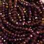 Perlen tschechischen Kristalls in pflaumenfarbener Farbe auf Schnur, pflaumenfarbener Überzug, facettierte Rondelle, Durchmesser 6×4,5 mm + -, Länge 38–40 cm +