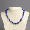 Natürliche Augenachat-Halskette, blaue glatte Kugeln, Durchmesser ca. 10 mm, Länge ca. 45 cm