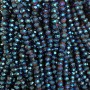 Perlen aus tschechischem Kristall blau, mit Benzin-Überfärbung, facettierte Rondellen, Durchmesser ca. 6×5 mm, Länge 40 cm +