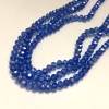 Seed-Beads aus tschechischem Kristall auf Faden, blau-transparent mit Benzin-Schimmer, facettierte Rondelle, Durchmesser 8×6 mm, Länge 40–42 cm +