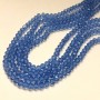 Perlen aus tschechischem Kristall auf Faden, hellblau-transparent, facettierte Rondellen, Durchmesser 8 x 6 mm, Länge 40–42 cm +