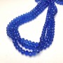 Perlen auf Faden: blaue, transparente facettierte Rondell-Perlen aus tschechischem Kristall, Durchmesser 8 × 6 mm, Länge 40–42 cm