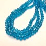 Perlen aus tschechischem Kristall auf Nylonfaden, blau-transparentes facettiertes Rondell, Durchmesser ca. 8 x 6 mm, Länge ca. 40–42 cm +