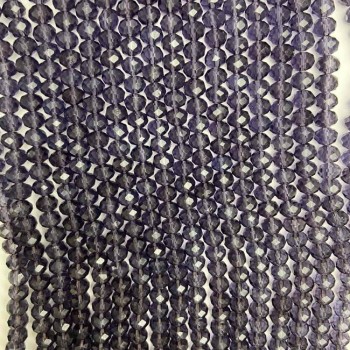 Perlen aus tschechischem Kristall auf Faden, violett-transparentes facettiertes Rondell, Durchmesser 6x5 mm + -, Länge 40 cm +
