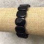 Elastisches Armband aus Naturaventurin – Blauer Sand, Nacht von Kairo, glatte, runde Glieder 18×13 mm+