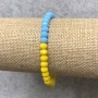 Elastisches Armband aus tschechischem Kristall 'Ukraine' – facettierte Rondellen, Durchmesser 6 × 4 mm, Länge ca. 18 cm