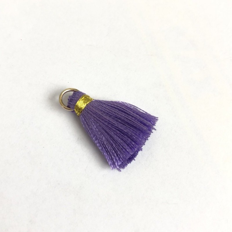 Handarbeitszubehör Mini-Quaste aus Seide mit Ring, Länge 2 cm, Durchmesser 5 mm, Preis pro Stück